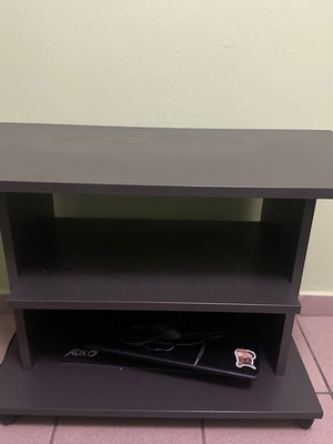 Compact TV Stand with Wheels used, dark grey, 31x15x22