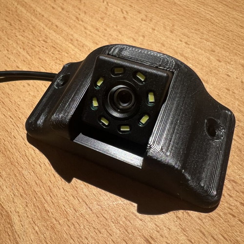3D printed PETG rearview camera mount for car, black
