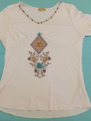 Women's blouse used, white, size L/40/12, breathable