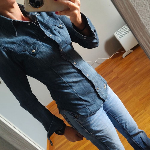 Denim shirt fitted for small size new