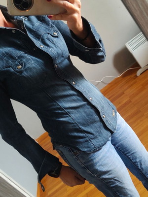 Denim shirt fitted for small size new
