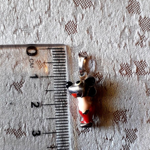 Mickey Mouse pendant children's silver 925 with enamel new