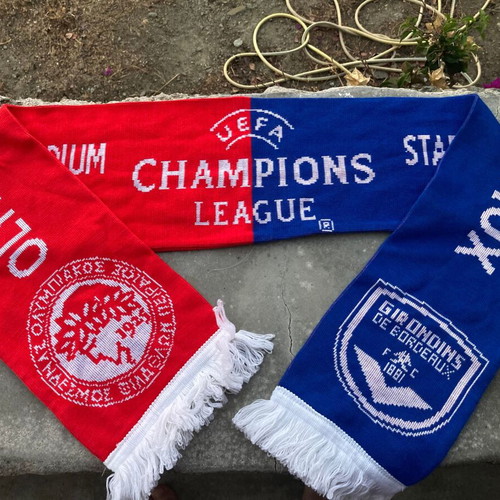 Uefa Champions League Official Licensed Olympiacos Bordeaux Match Scarf like new