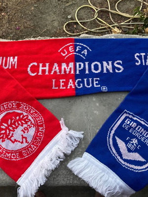 Uefa Champions League Official Licensed Olympiacos Bordeaux Match Scarf like new