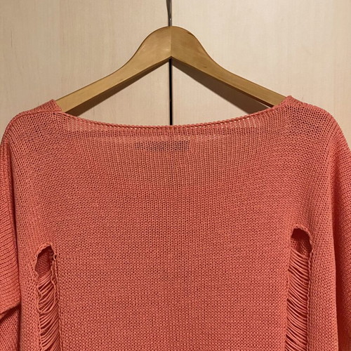Knitted cotton blouse one size coral color new