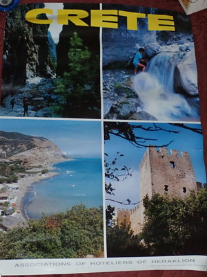 Crete poster used, vintage 1990s advertising, large size
