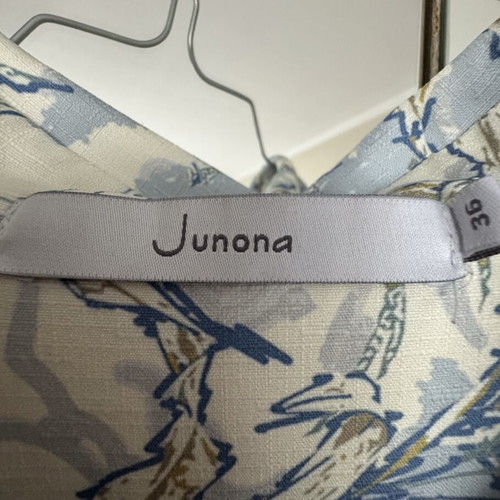 Junona dress like new, size S 36, beige and blue with belt