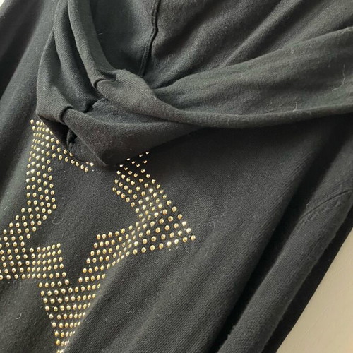 Black cardigan one size like new with hood and star details