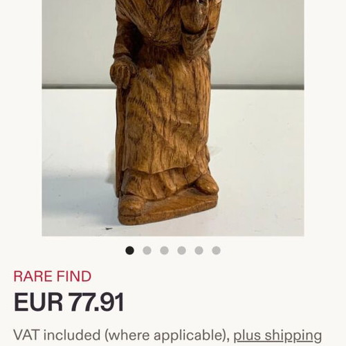 German vintage woodcarving 'Grandmother with sticks' Black Forest art (16 cm)