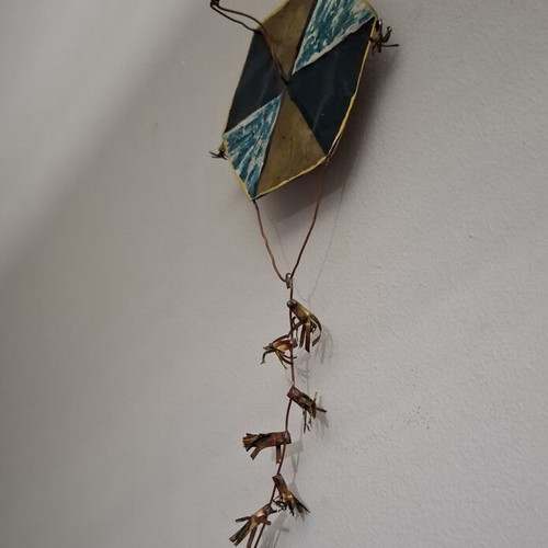 Handmade Metal Wall Kite Copper/Brass 45cm like new