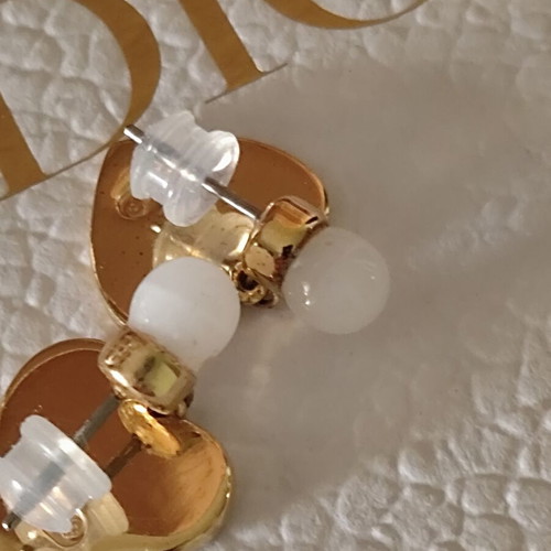Christian Dior tribal gold heart drop earrings like new