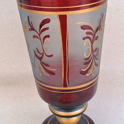 Decorative glass used, hand-painted, vintage