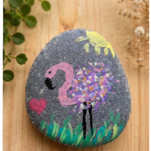 Handmade painted stone decorative souvenir