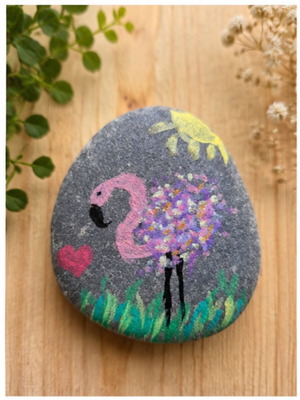Handmade painted stone decorative souvenir