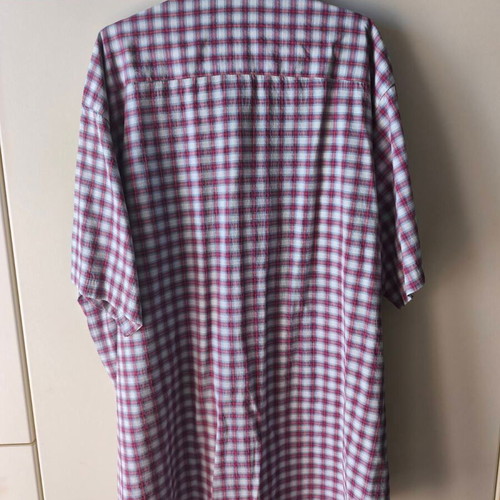 Grandchief 6XL red and white checked shirt, short sleeve