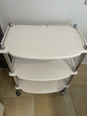 Rolling side table with drawer like new