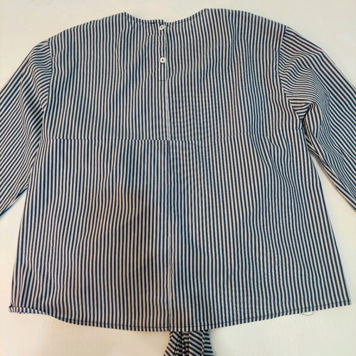 Zara women's striped blouse white blue with embroidery like new XS-Small