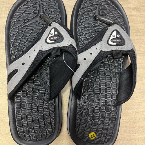 Slippers size 44 new, black and gray
