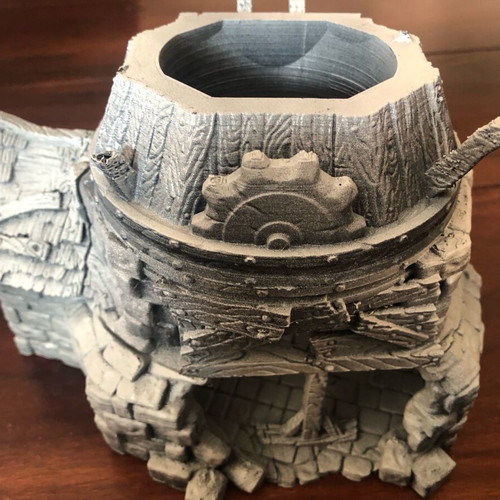 Black Scrolls Ruined Windmill 3D Printed Model used, modular parts