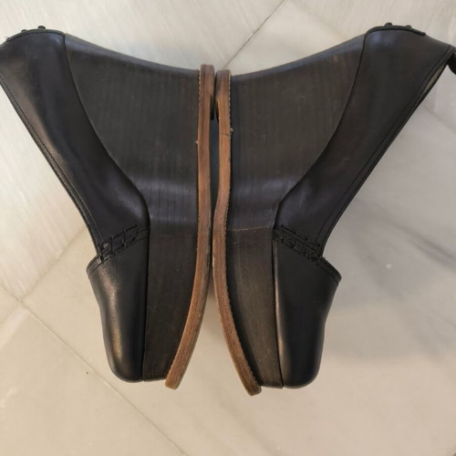 Tod's Zeppa Gomma wedges like new, black leather with braided strap