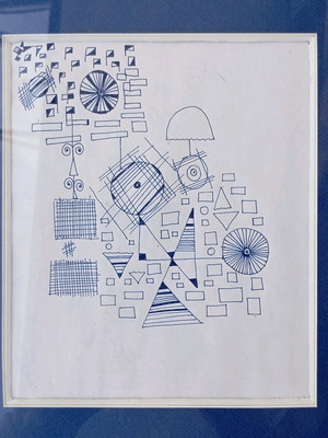 Ink drawing used, The Flags by Thodoros Katsanevas