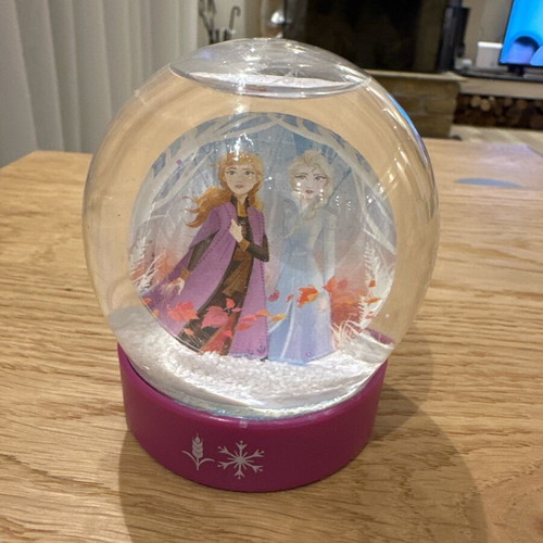 Disney snow globes Elsa and Anna like new