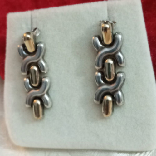 Silver 925 earrings gold plated with 14k, used