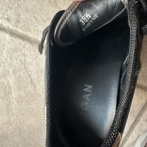 Hogan sneakers like new, black leather and suede, size 38.5-39