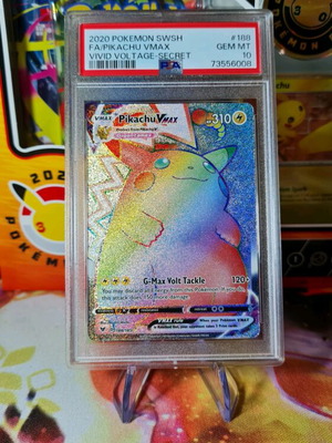 pokemon card pikachu rainbow Pikachu VMAX 188/185 Secret Rare Pokemon Card (SWSH04 Vivid Voltage) +  TitanCards Toploader : Amazon.com.be: Toys