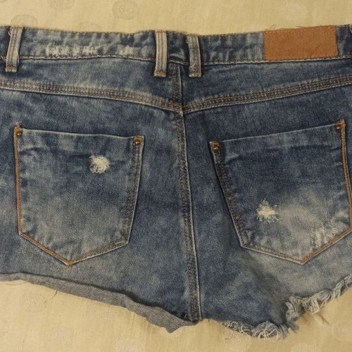 Stradivarius women's denim shorts used, size M 38, blue
