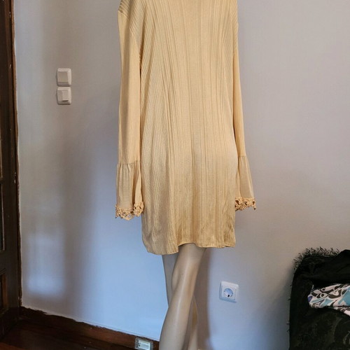Christian Lacroix cardigan used, gold color with knitted details
