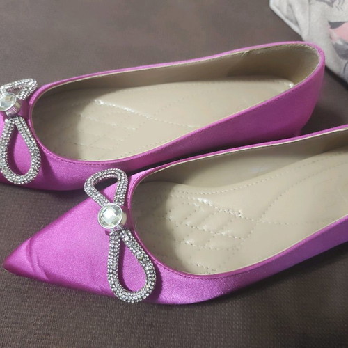Μπαλαρίνες σατέν Iris luxury shoes 38 φούξια φορεμένες μια φορά
