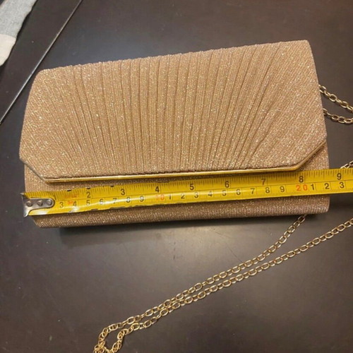 Evening clutch bag like new, champagne gold color