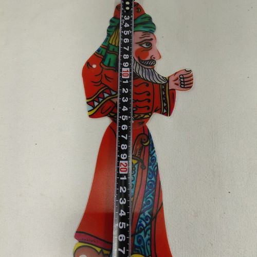 Pasas Karagiozis shadow theater figure used, Dagakou creation