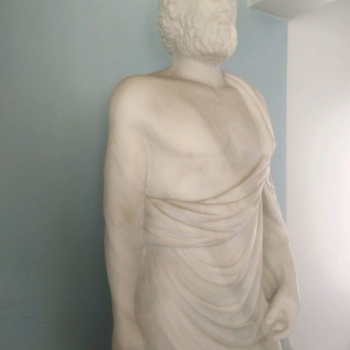 Demosthenes statue new, white Penteli marble