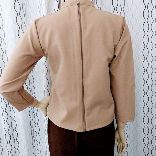 Top with back zipper like new, beige, size S