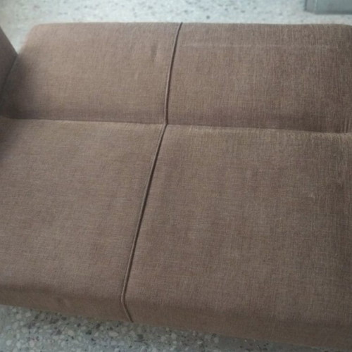 Sofa beds set of 2, three-seater and two-seater with storage, like new, light brown