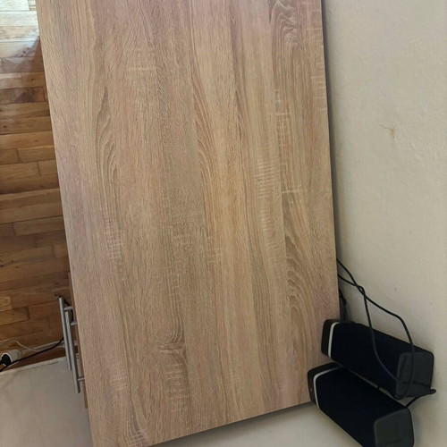 Wooden desk with sliding shelf and 2 drawers, like new