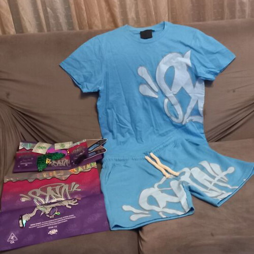 Syna World T-Shirt and Shorts Set, baby blue, size S