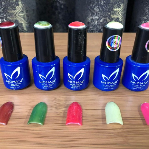 Gel polish set 5 pieces 5 ml new, stained glass colors