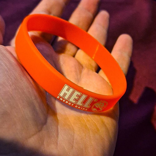 Hell Energy Drink rubber bracelets set of 2 new, red