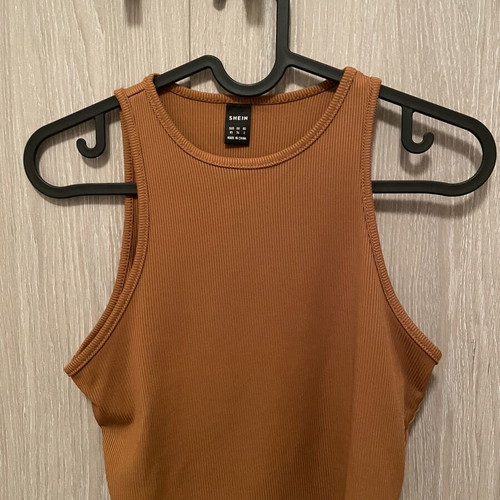 Shein brown-orange crop top