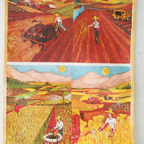 Old school map Farmer used with wooden rods