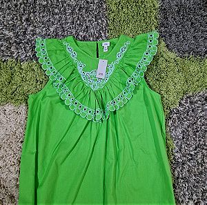 River Island London green cotton blouse! Size M