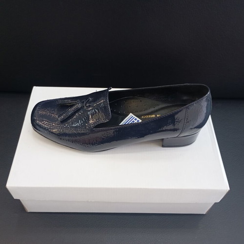 Leon blue pumps with low heel and anatomical insole, size 38