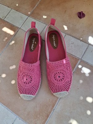 Super Mode espadrilles fuchsia size 39 like new, cotton blend