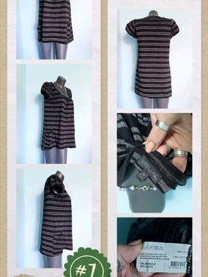 Visual Cotton Tunic with Lurex Like New, Sizes L to XXL