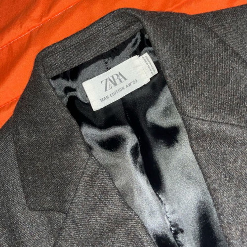 Zara Special Edition wool blazer, brown and grey, size 48