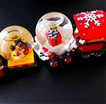  Χριστουγεννιάτικο διακοσμητικό τραινάκι με μικρές χιονόμπαλες
