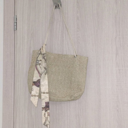 Straw shoulder bag new, beige